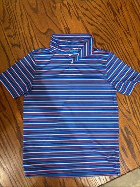 Boys chubbies Blue, Red & White Striped Polo